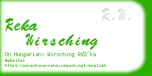 reka wirsching business card